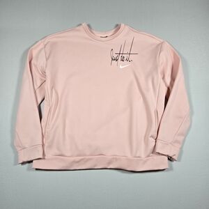 Nike Pink "Just Do It" Crewneck Sweatshirt Activewear Pullover Size Medium